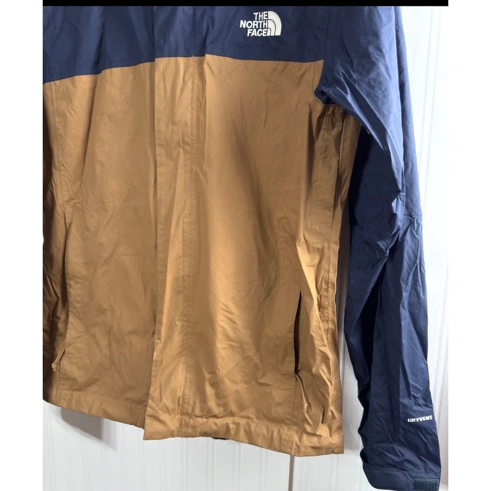 The North Face Venture 2 Rain Jacket Mens Small Navy Blue Timber DryVent Hooded